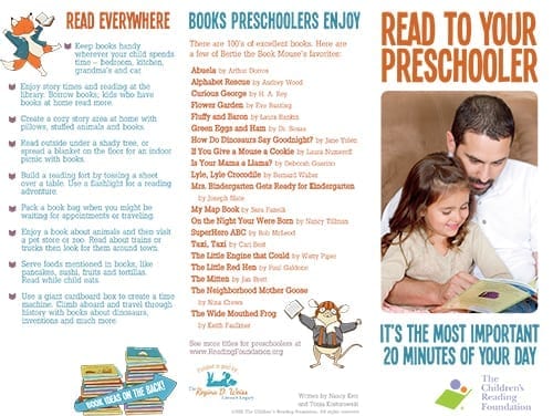 Read 20 minutes with your preschooler brochure - CRF Phoenix