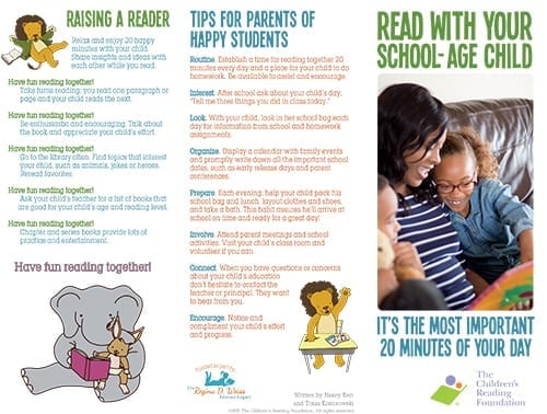 Read 20 minutes with your school-age child brochure - CRF Phoenix